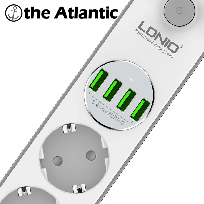 LDNIO ЕС 4 стены AC стандарта 4) штепсельная USB адаптер Электрический розетки