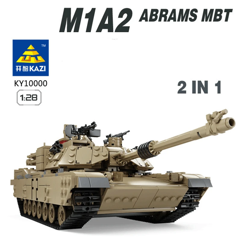 

Kazi 1463pcs Military Theme Tank Building Blocks M1A2 ABRAMS MBT KY10000 1 Change 2 Toy Tank Models Toys for Children