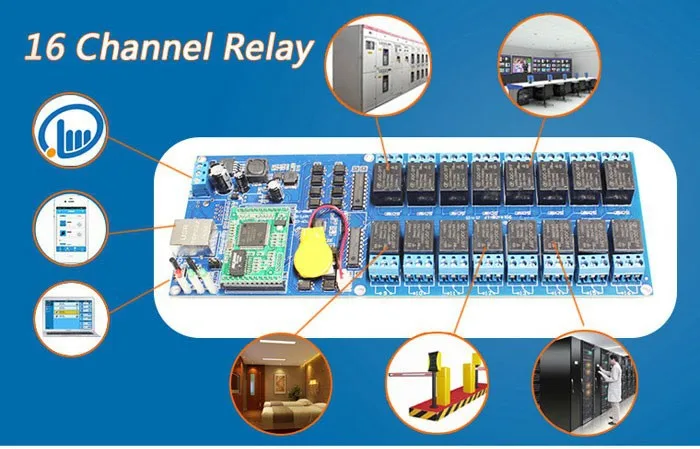 USR-R16-T Промышленной сети Ethernet реле 16 канальный пульт дистанционного управления модуль коммутации IP TCP LAN Интерфейс Функция таймера Q058