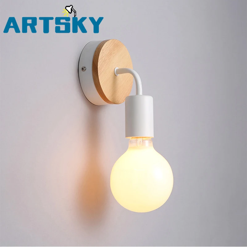 

Modern Wall Lamps Sconces Living Room Wooden Restaurant Bedroom Decorative Wall Lights Lamparas Home Lighting Fixture
