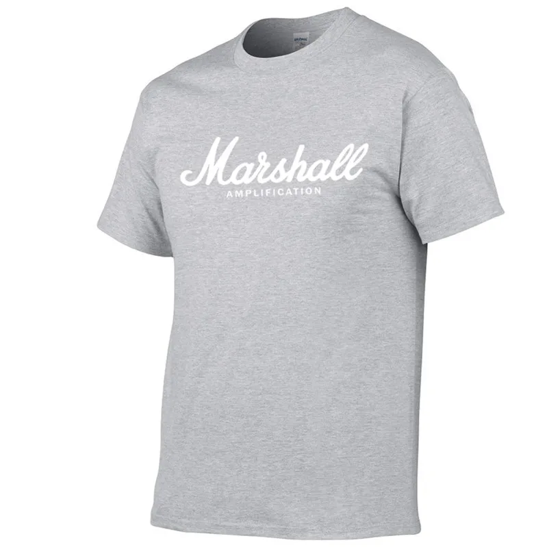 hot sale summer cotton Marshall t shirt men short sleeves tee hip hop T-shirt streetwear Boy/girl Tshirt XXS-2XL - Цвет: Light grey-White