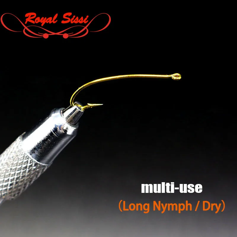 20 pcs/pack 3X lengthened multi use curved hook/caddis larva fly hooks