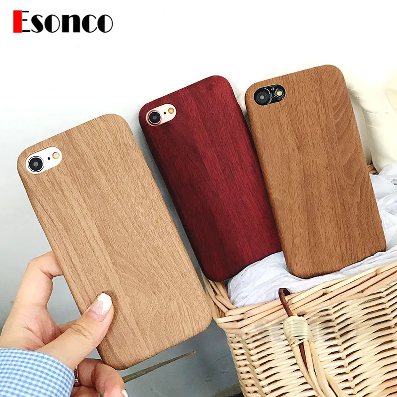 

Wooden Grain Soft Case for iPhone X 7 8 6 6 s 7 Plus Phone Case Wood Back Cover Cases for iPhone 7 8 Plus 6 Plus Case