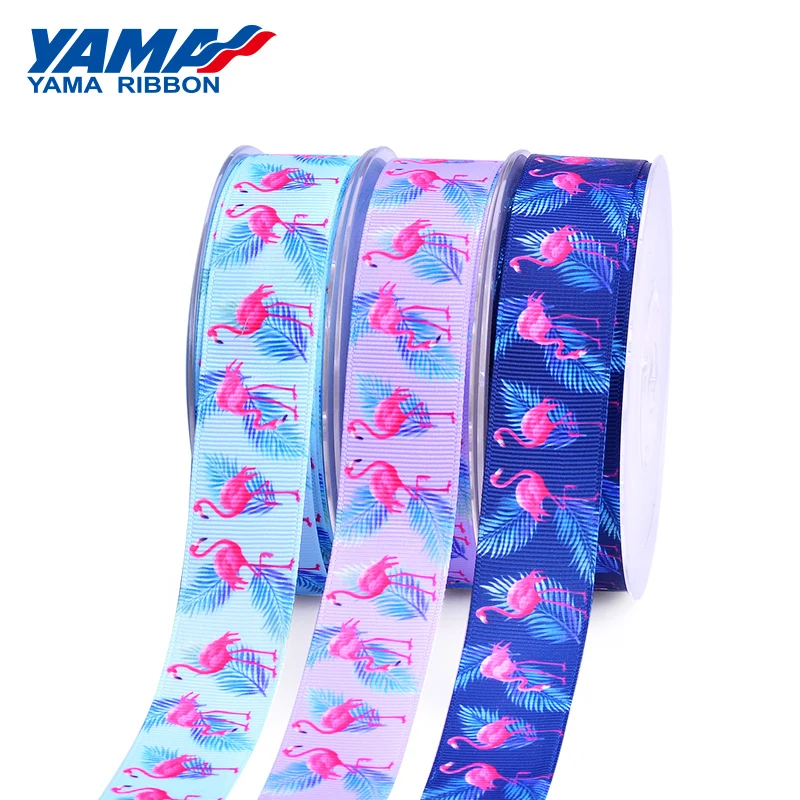 Лента с принтом Фламинго YAMA 25 мм 1 дюйм 100 ярдов/рулон сделай сам подарки свадьба