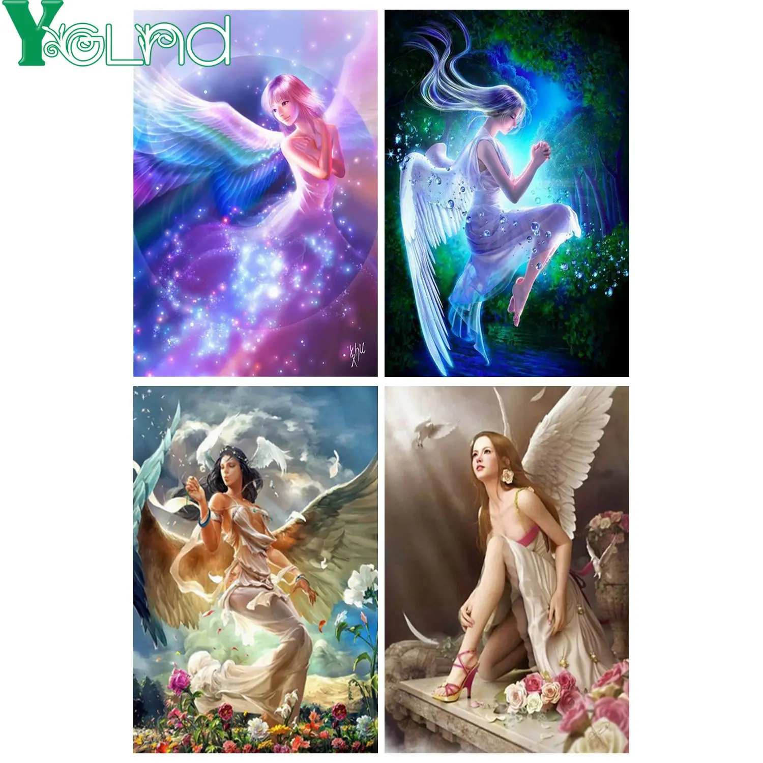 Angel Diamond Embroidery Full Girl Painting 5D Rhinestone Cross Stitch Needlework Home Decor Christmas Gift DIY Art | Дом и сад