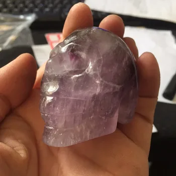 

166g Rock Amethyst Crystal Skull Carved Crafts for Christmas or Halloween Decoration Birthday gift 2019