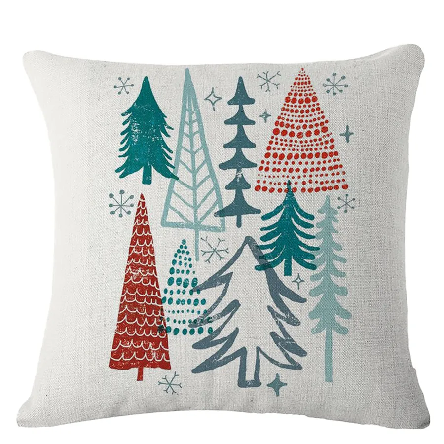 Рождественская наволочка для подушки с колокольчиком, тканая льняная семейная привязанность, диван, семейная, домашняя, декоративная наволочка, чехол для подушки