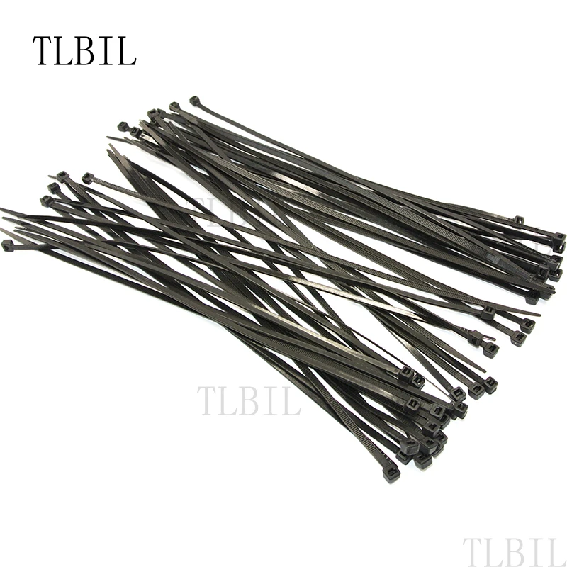 

100pcs 4x 250mm 10 inch white Self-Locking Network Nylon Plastic Zip Trim Wrap Cable Loop Ties Wire