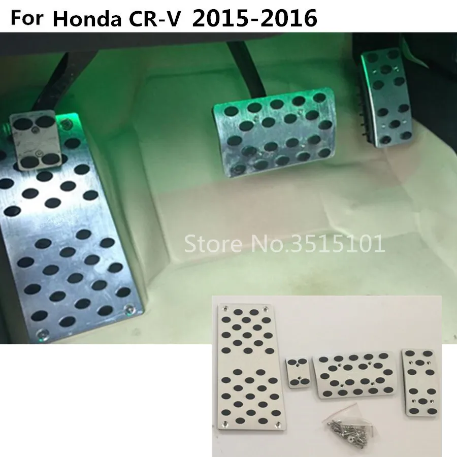 

car styling cover Aluminium alloy foot Gas/petrol/oil Brake Rest lamp trim Pedal AT 4pcs For Honda CRV CR-V 2015 2016