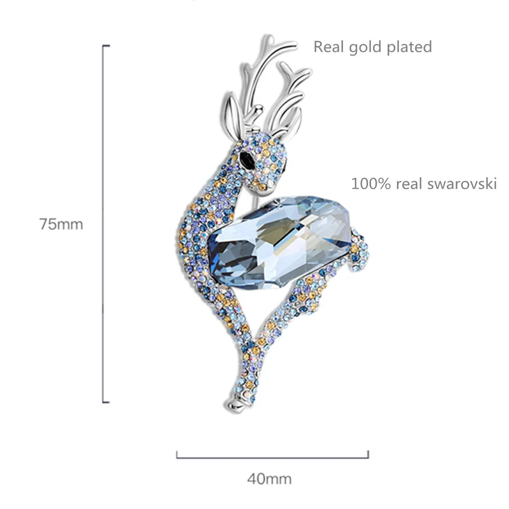 MS Betti винтажный хиджаб на булавке австрийский кристалл Давида брошь «олень» с элементами Swarovski для унисекс год и Рождество