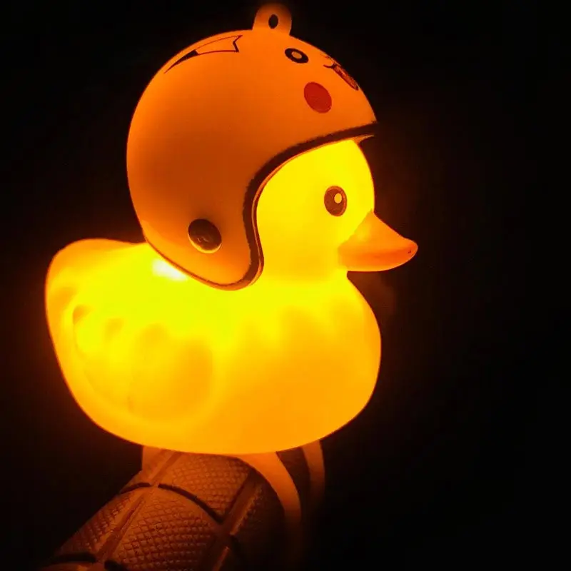 

Cute Horn light for Bicycle Bell Broken Wind Duck Bike Moto Riding Light Cycling Accessories Small Yellow Duck Helmet Child DA