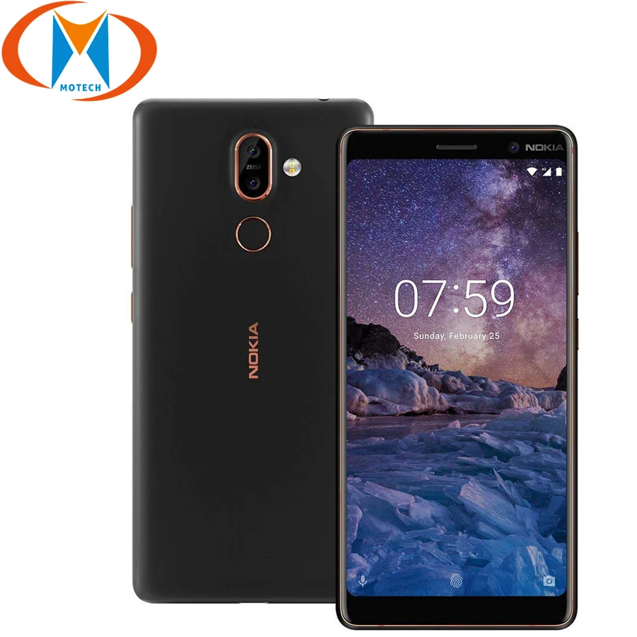 Глобальный Версия Оригинал Nokia 7 Plus 4 GB 64 GB мобильного телефона TA-1046 4G LTE 6 "Snapdragon 660 Octa Core Android телефон с распознаванием отпечатка пальца