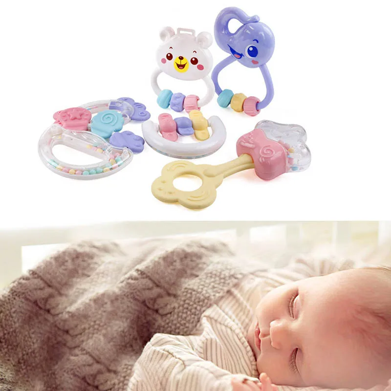 6PCS Baby Animal Hand Bells Toys Infant Teether Rattles for Baby YJS Dropship 6PCS Baby Animal Hand Bells Toys Infant Teether Rattles for Baby YJS Dropship