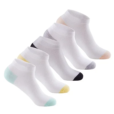 Женские тапочки полосатые хлопковые женские носки милые яркие короткие носки Забавные милые носки-тапочки брендовые качественные 5 пара/упак - Цвет: DWZ-SLY-5213