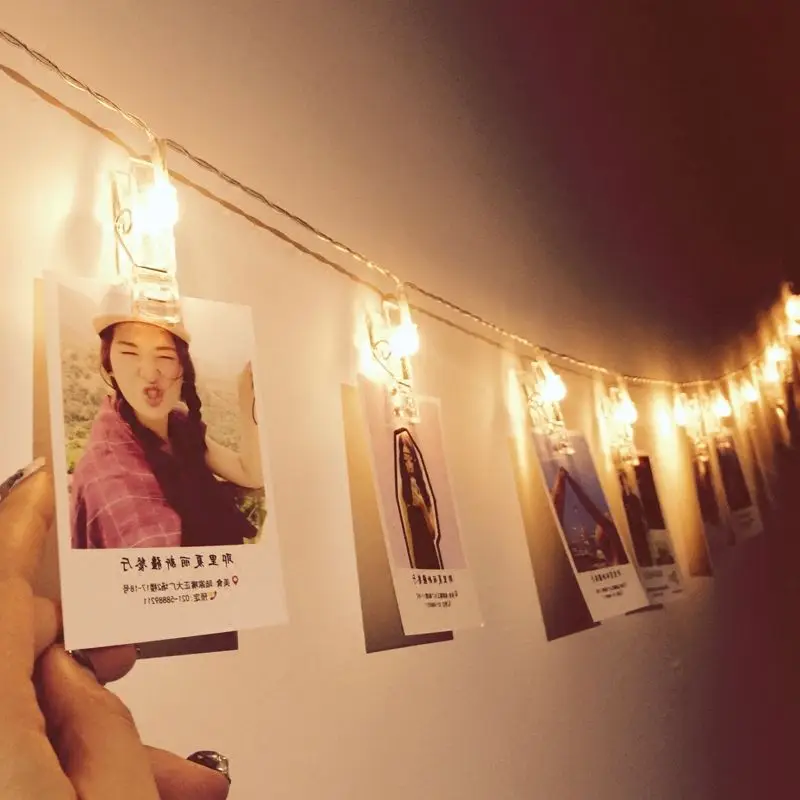 ZYY LED клип фото висячий свет гирлянда цепи лампа картина День рождения украшение