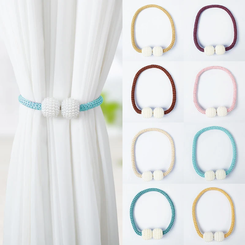 

Curtain Holders Buckle Clips Curtain Accessories Ball Buckle 1PC Pearl Home Decoration Curtain Clip Curtain Tieback Magnetic