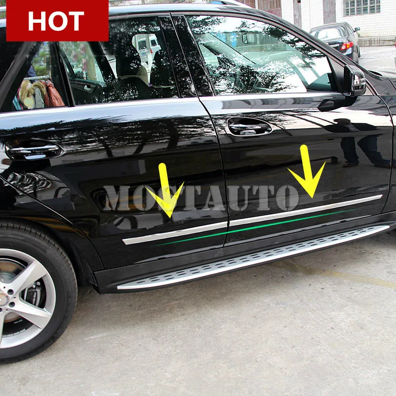 ABS внешний корпус двери боковой молдинг крышка для Mercedes Benz ML W166 2012- GLE W166- 4 шт