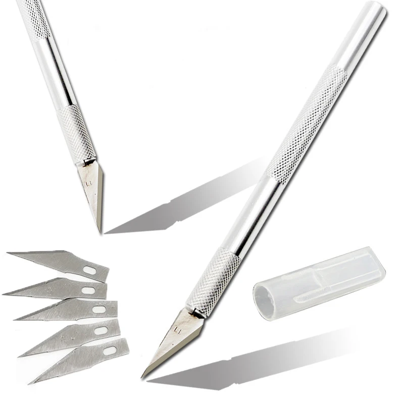 6 шт. лезвия металлический нож для вырезания нескользящий гравировальный Нож металлический овощной нож для скальпеля инструмент cиликоновая форма кондитерский инструмент