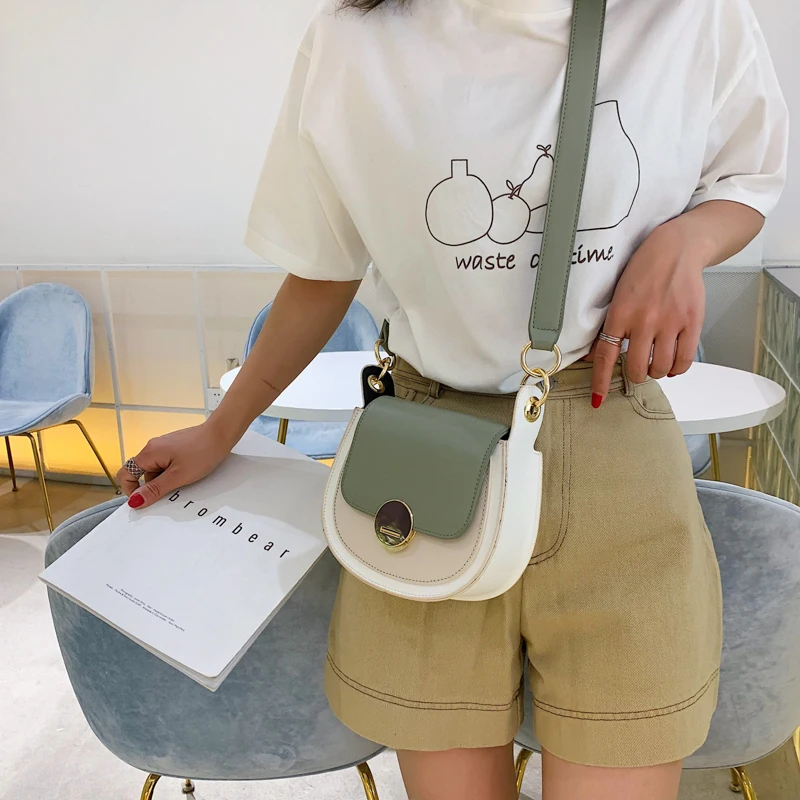 2019 PU leather Contrast color Leather Crossbody Bag For Women Travel Handbag Fashion Simple Shoulder Messenger Bag Ladies 2019 PU leather Contrast color Leather Crossbody Bag For Women Travel Handbag Fashion Simple Shoulder Messenger Bag Ladies