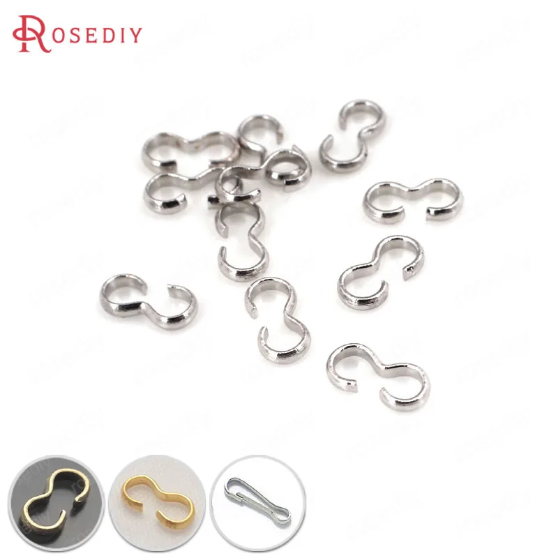 

(10468)8*4MM Iron or Brass Rope Connect Clasps Closed Rings Clasps Connector Diy Jewelry Findings Accessories Wholesale