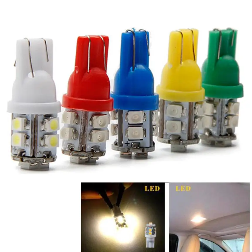 Автомобильные светодиодные лампы T10 10 SMD 1 шт. теплые белые боковые клиновидные W5W