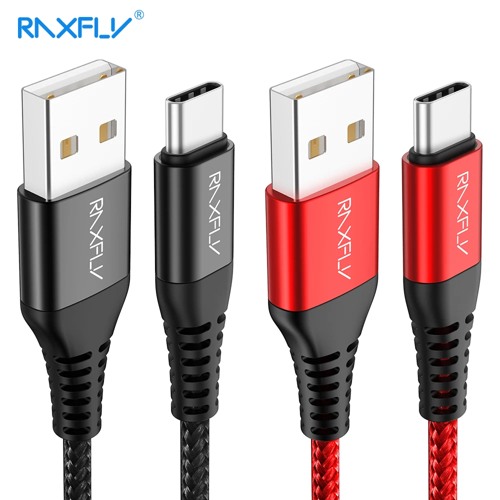 

RAXFLY USB Type C Cable Bending Type C For Samsung S9 S8 Plus Data Sync Cord USB C For Xiaomi Mi6 Mi5s Plus Fast Charging Wire