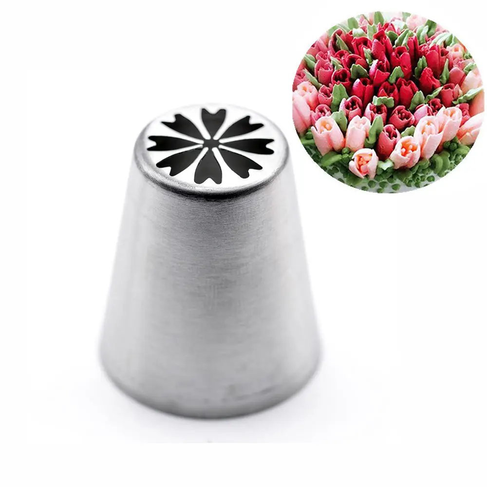 LINSBAYWU Russian Tulip Flower Cake Icing Piping Nozzles Decorating Tips Baking Tool #10 LINSBAYWU Russian Tulip Flower Cake Icing Piping Nozzles Decorating Tips Baking Tool #10
