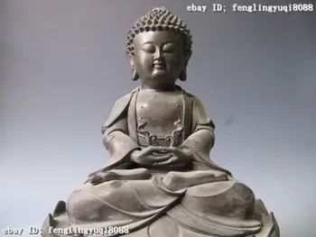 

14 Tibet Buddhism Temple Pure Bronze Copper lotus Sit Tathagata Buddha statue Discount 55%