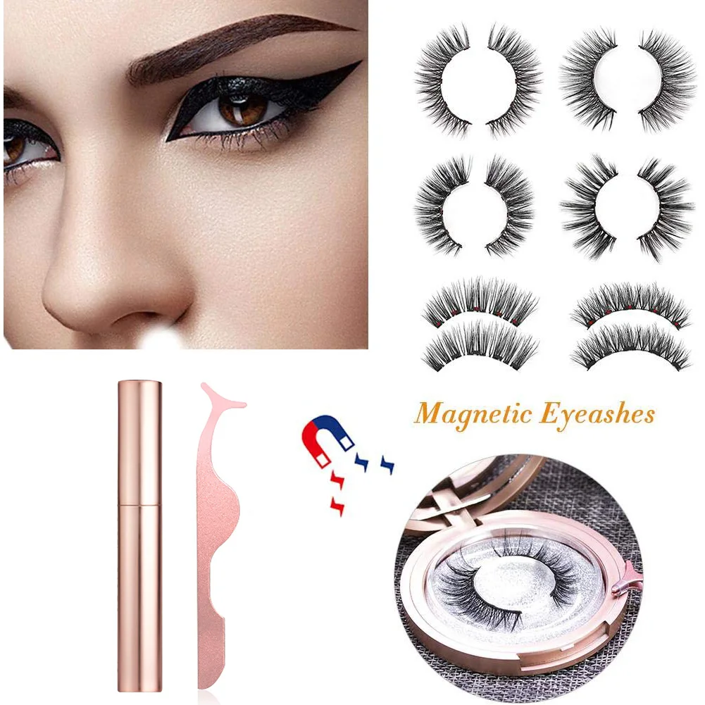 

Women Professional Portable Easy Apply With False Eyelashes Makeup Charming Magnetic Cosmetics Liquid Eyeliner Set Eye Enlarge