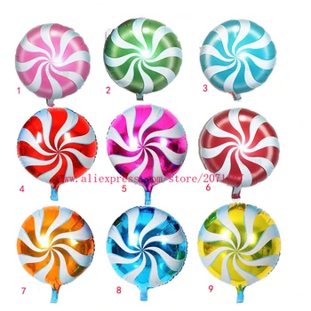 

Lucky 50pcs/lot 18 inch Colorful Lollipop Balloon Foil Helium Balloons For Kids Classic Toys Birthday Party Decorations Globos