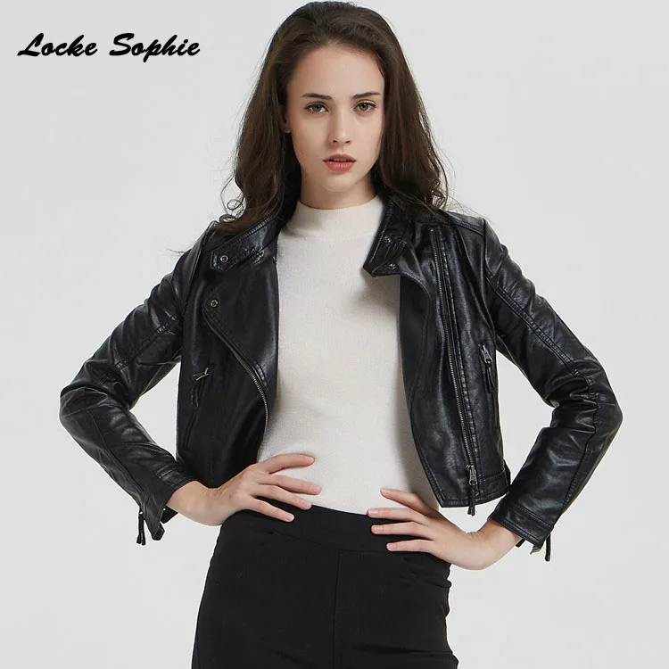 1pcs Women Plus size short jacket blazers 2019 Autumn PU leather Splicing faux fur Small Jacket ladies Skinny locomotive blazers