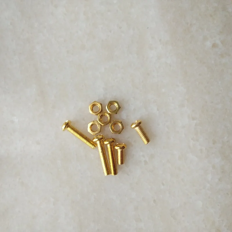50pcs M4 Gold Cross Pan Head Machine Screws with Nuts round Head Chandelier Lighting Accessories for Home Improvement