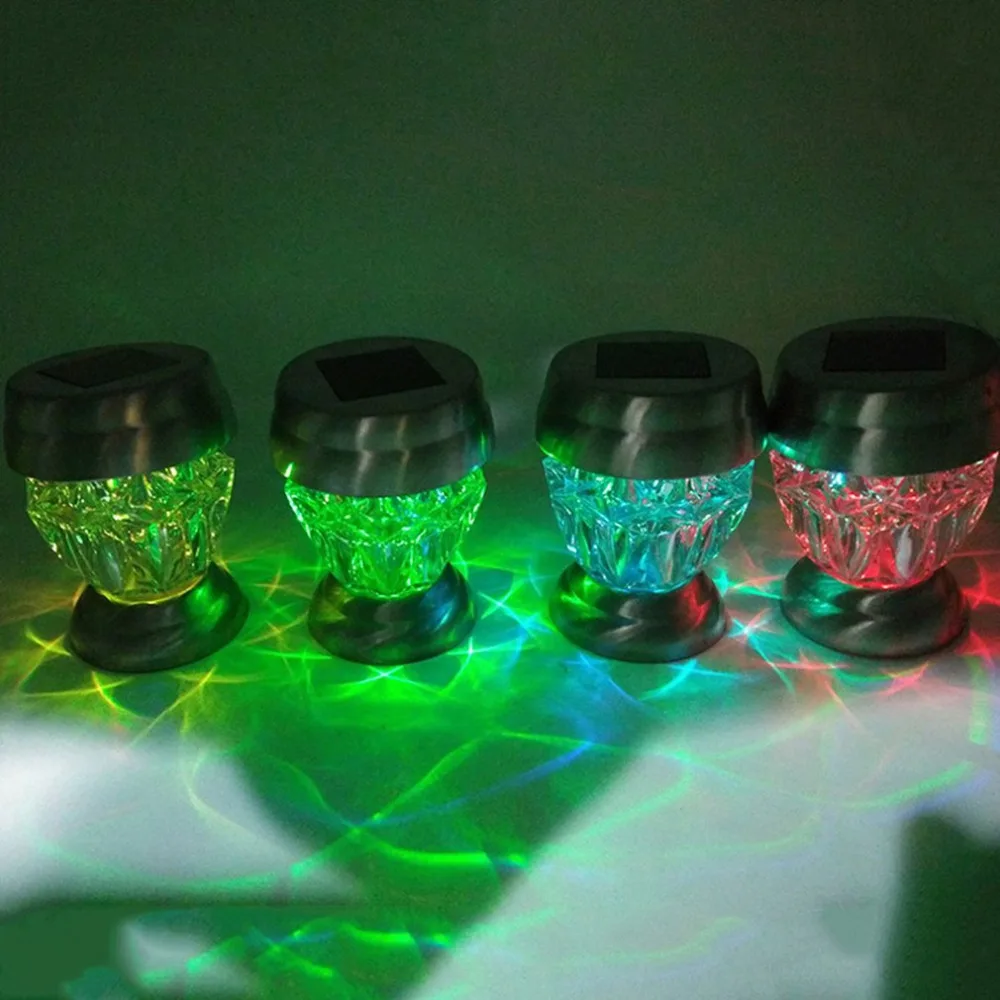 4pcs Stainless Steel LED Solar Powered Lawn Lamp Colorful Ground Plug Light for Garden Wedding Decor Quality | Освещение