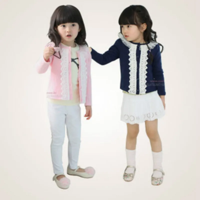 

Spring Baby Girls Cardigan Kids Cotton Jacket for Girls Jacket Children Longsleeve Cardigan Autumn Lace Cardigan Child Clothes