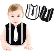 Хлопковые нагрудники для маленьких мальчиков; мягкий детский Слюнявчик с принтом в виде галстука; 998