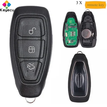 

KEYECU 3PCS Smart Keyless Intelligent Remote Key With 3 Btn & 434MHz & ID83 Chip - FOB for Ford Focus Fiesta C-Max, KR55WK48801