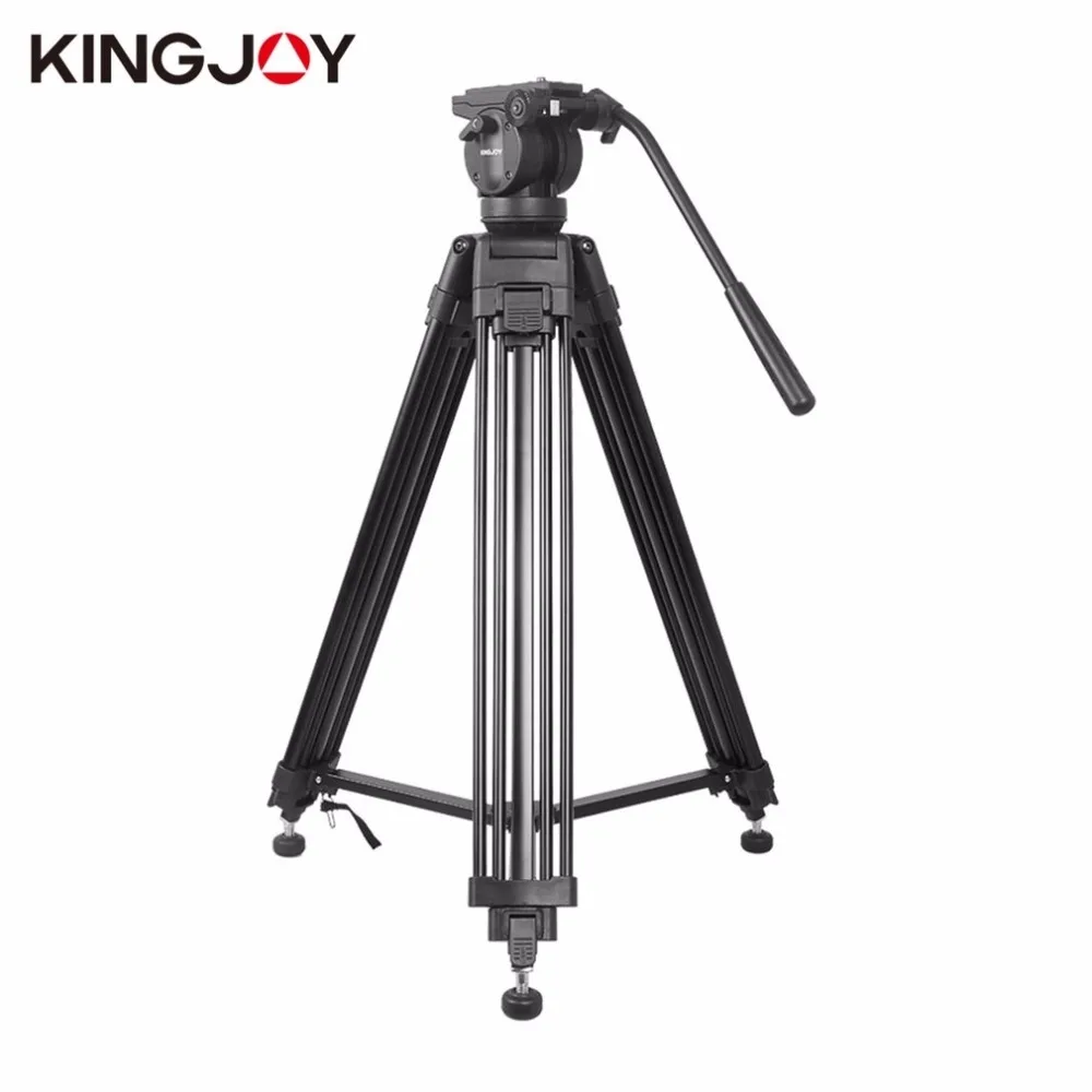 

KINGJOY Professional Photography Equipment Heavy Duty DV Video Camera SLR Camera Tripod with Fluid Pan Head Kit Dropshipping
