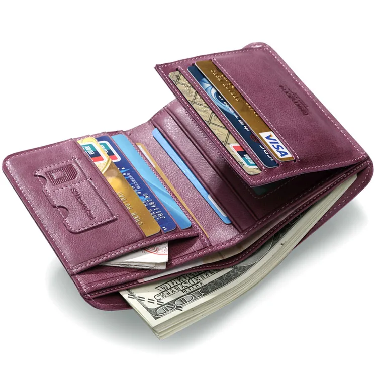 teemzone New Design Womens Genuine Leather Bifold Wallet Credit Card Holder Wallet Pass Case ...