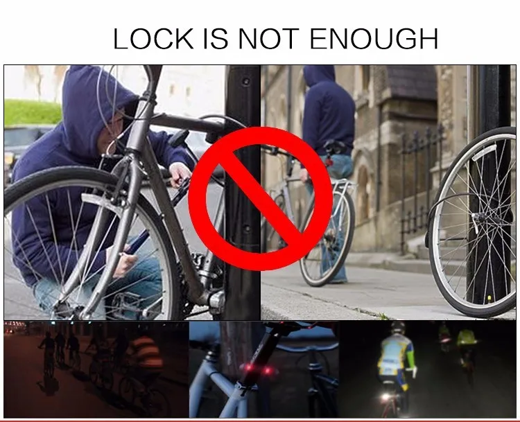 Best WEST BIKING Waterproof Anti-theft Alarm Bike Light Saddle Taillight Warning Flashlight Cycling Rear Lamp Antitheft Bicycle Light 20