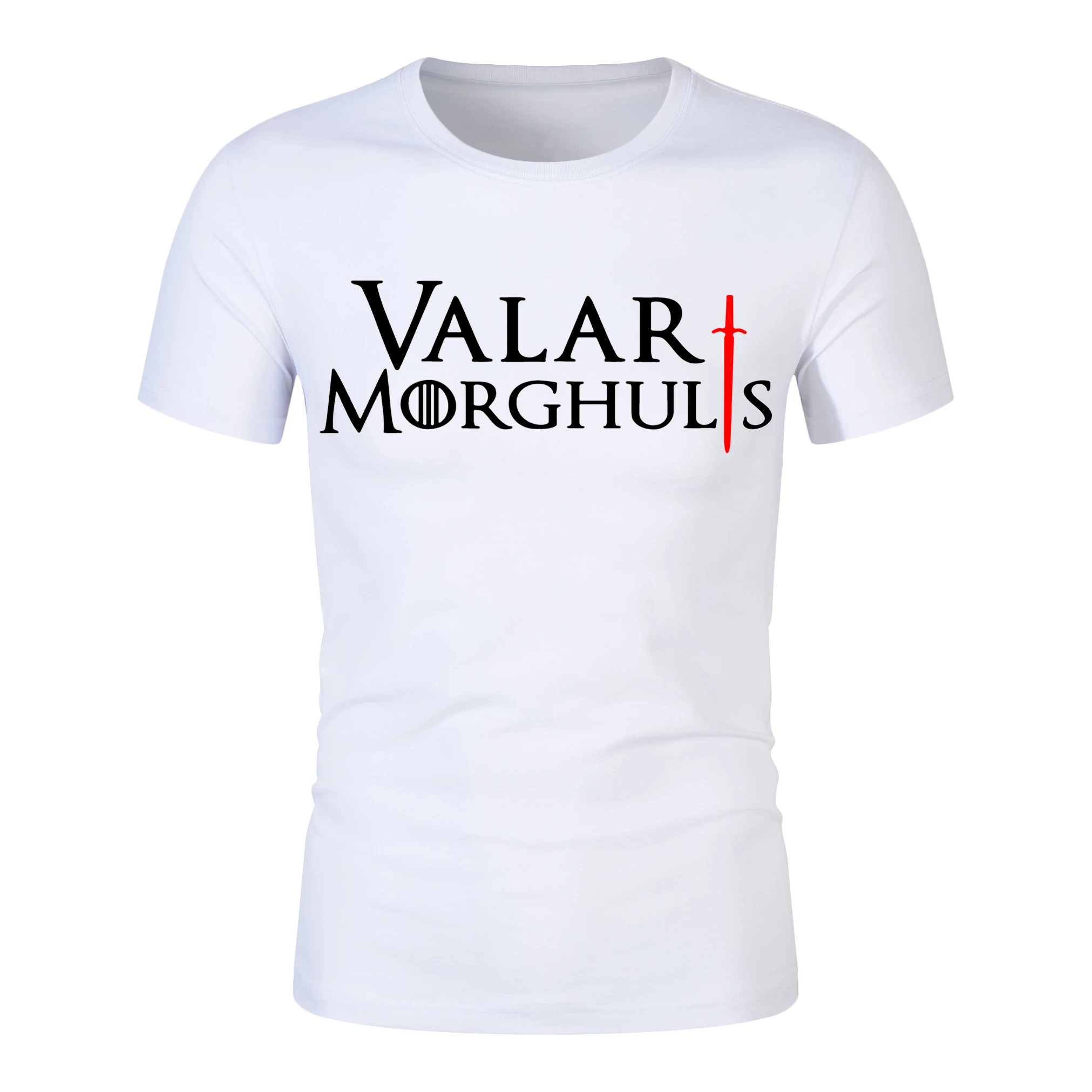 

2019 Summer Tshirt Men Valar Morghulis All Men Must Die Valyrian Game of Thrones T Shirts Casual 100% Cotton Men's Tops Tees