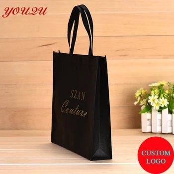 

custom non woven tote shopping bag silkimprint logo on both sides
