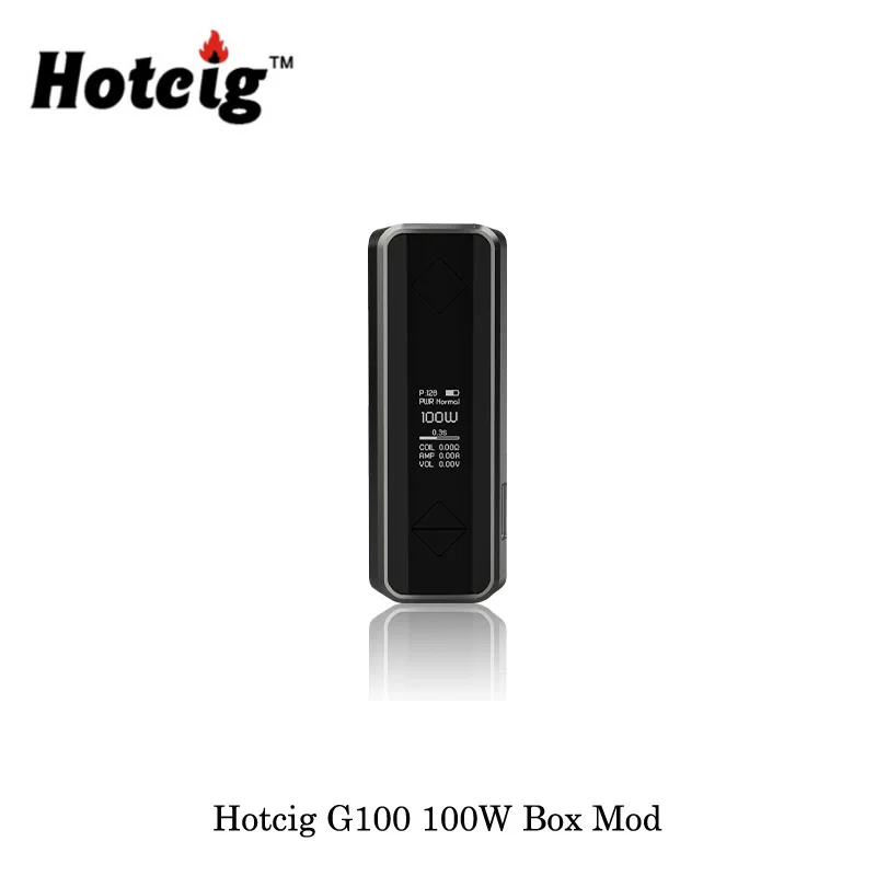 Электронная сигарета Hotcig G100 100W TC Box Mod работает от одной батареи 18650/20700/21700 вейп
