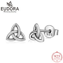 Authentic Eudora, 925 пробы, серебряные серьги-гвоздики с узелком для женщин и девочек, Романтичный подарок, модные серебряные ювелирные изделия