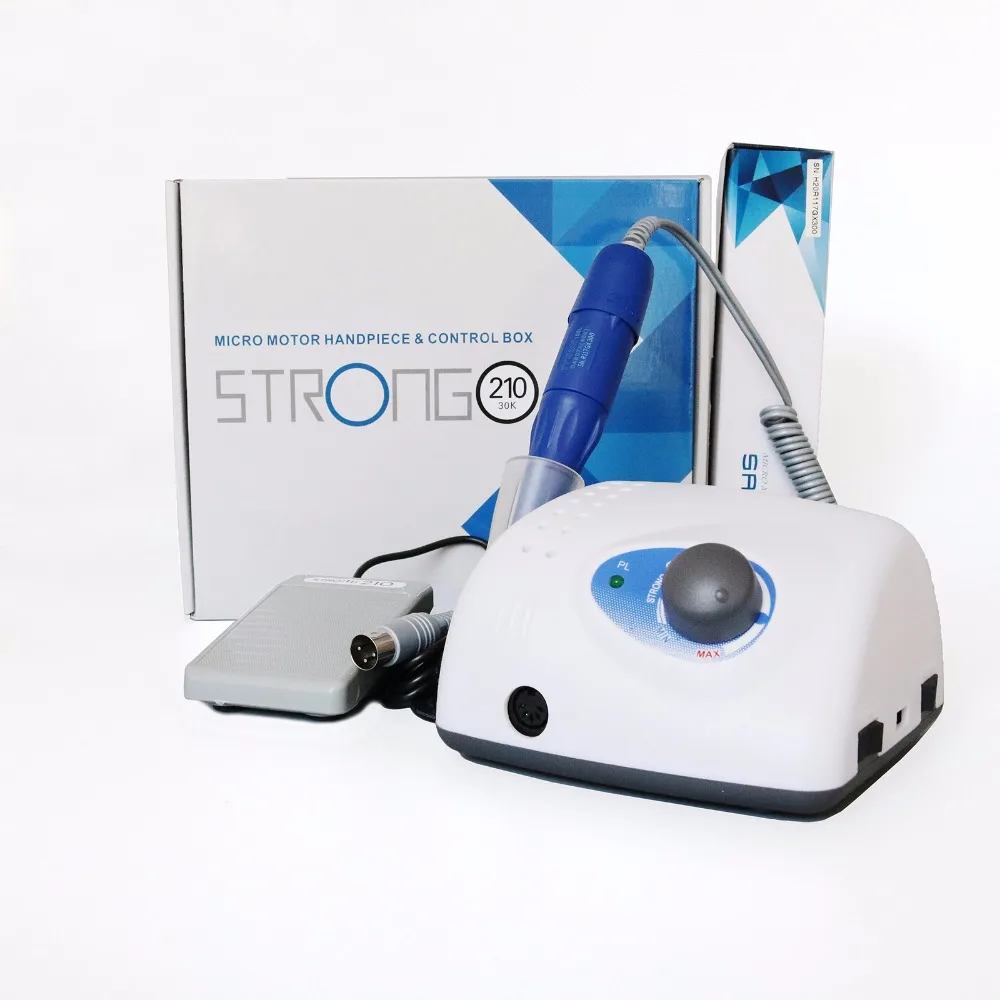 Forte Authent Máquina Furadeira Elétrica Unha 45000rpm 210 Plus 105l 2.35 Milímetros Modelo Manicure Pedicure Bit Arquivo 65w 15 máquina de broca do prego forte 210