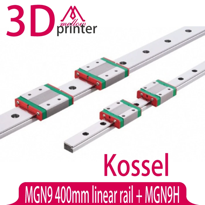 

Kossel for 9mm Linear Guide MGN9 L 400mm linear rail + MGN9H Long linear carriage for CNC X Y Z Axis 3d printer part