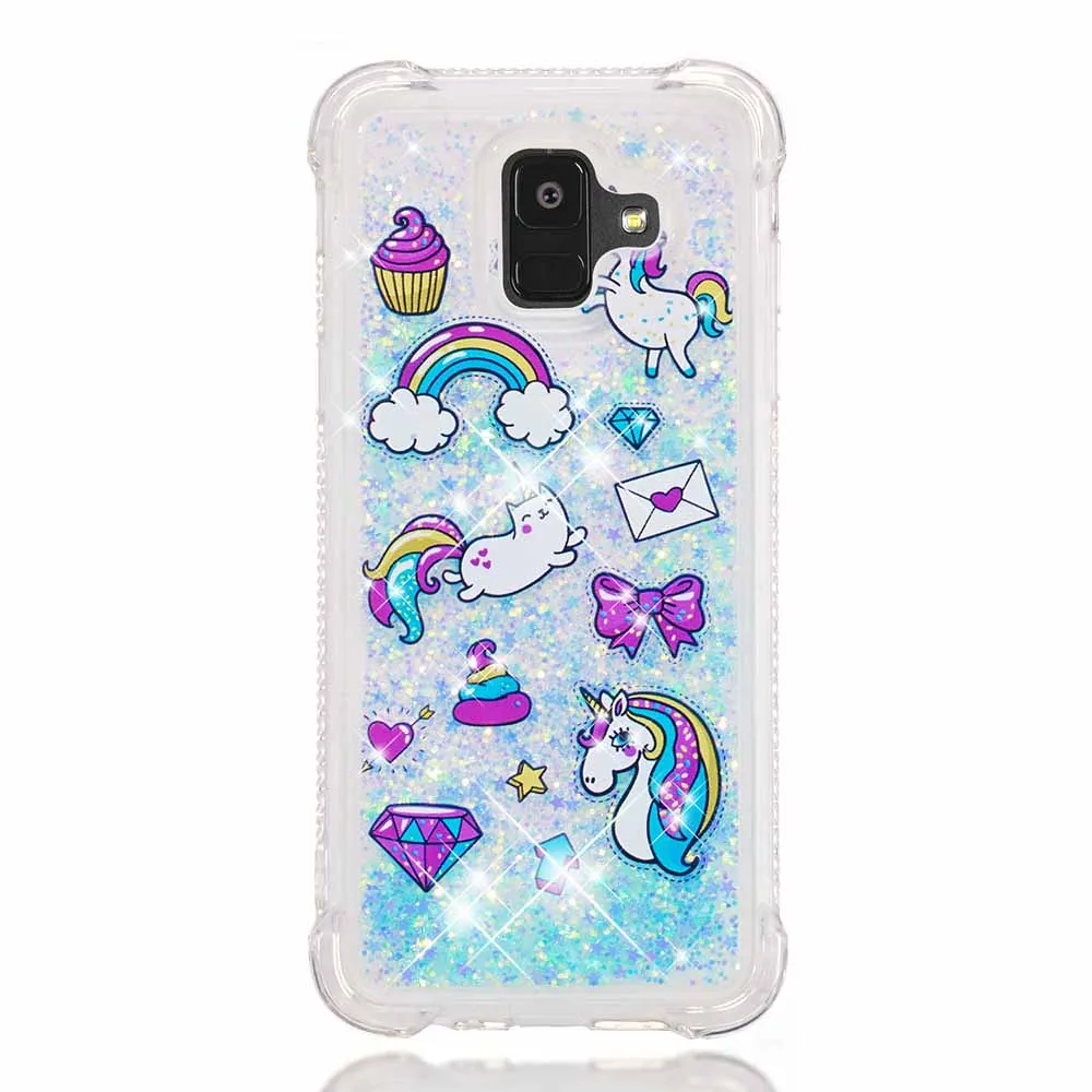 Courier Horse Блеск динамическая жидкость чехол для samsung Galaxy A6 A8 плюс J2 Pro A6+ A310 A510 A320 A520 A720 бампер с жидким песком чехол B31 - Цвет: Courier Horse