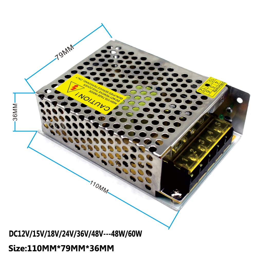 Источник питания постоянного тока 12 В 15 в 18 в 24 в 36 в 48 в 48 Вт 60 Вт 72 Вт 100 Вт 120 Вт 150 Вт 180 Вт 200 Вт 300 Вт 350 Вт 400 Вт 480 Вт 500 Вт 600W 720W 800W 1000W 1200W