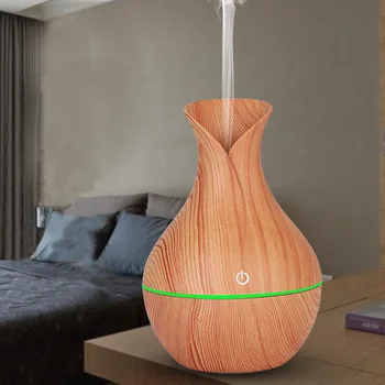 

130ml USB Electric Aroma Essential Oil Diffuser Ultrasonic Air Humidifier Wood Grain LED Lights Aroma Diffuser for Home