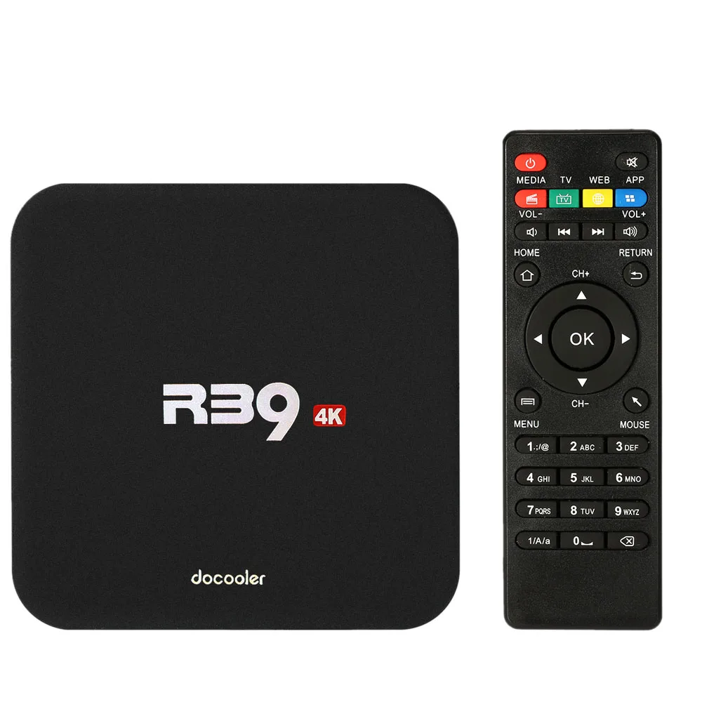 Смарт ТВ бокс Docooler R39 Android 8 1 RK3229 четырехъядерный UHD 4K 2 ГБ/16 ГБ HD медиаплеер WiFi H.265