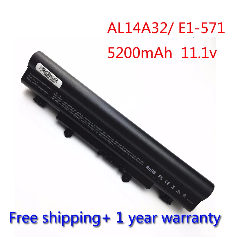 7XINbox 6Cell AL14A32 Аккумулятор для Acer Aspire E1-571 E1-571G E5-421 E5-471 E5-511 E5-571 E5-571P E5-551 E5-521 V3-472 |